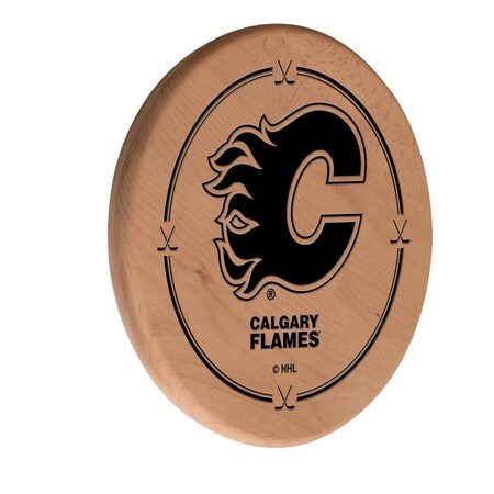 Holland Bar Stool Co Calgary Flames 13" Laser Engraved Solid Wood Sign WSgnLNatCalFla