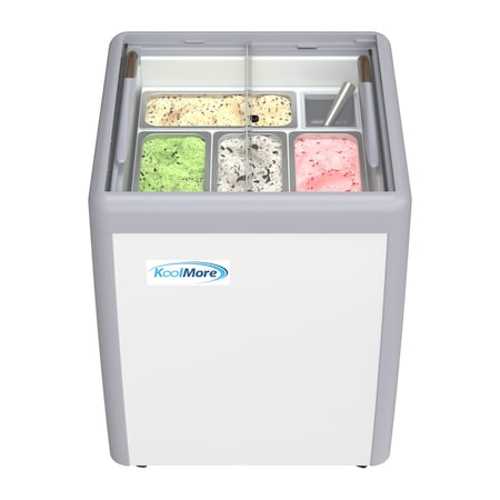 Koolmore 26 in. Gelato Dipping Cabinet Display Freezer with Sliding Glass Door, 6 Cu. Ft. KM-GDC-26SD KM-GDC-26SD