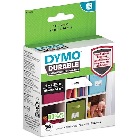 Dymo LW Durable Multi-Purpose Labels, 1" x 2.12", 160/Roll 1976411