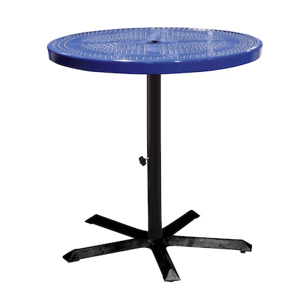 Leisure Craft 36" Round Perforated Pedestal Table, Portable, 40"H, Navy 36TAB40-NAVY