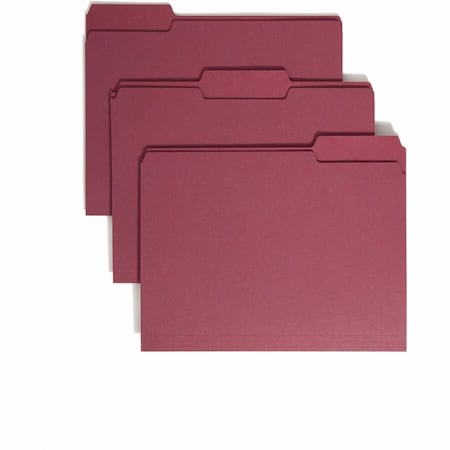 Smead File Folders, 1/3 Cut Top Tab, Letter, Maroon, 100/Box 13093