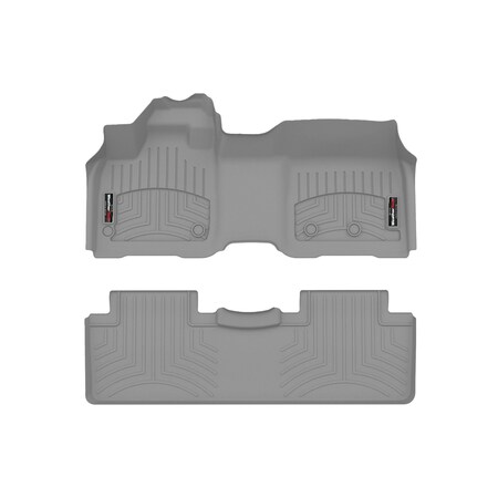 Weathertech Grey, Front and Rear Floorliners  Over The Hump 461791-1-2