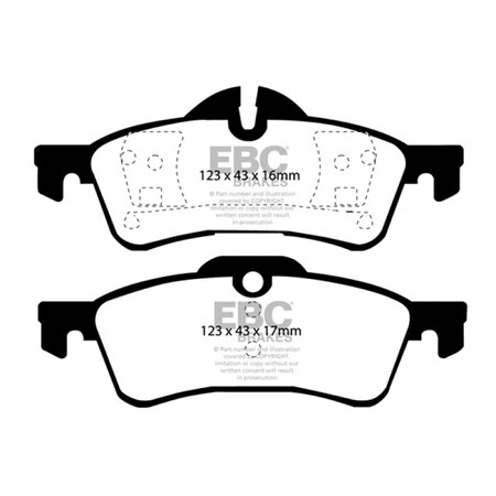 Backseat Yellowstuff Rear Brake Pads for 02-03 Mini Hardtop 1.6 BA3879310