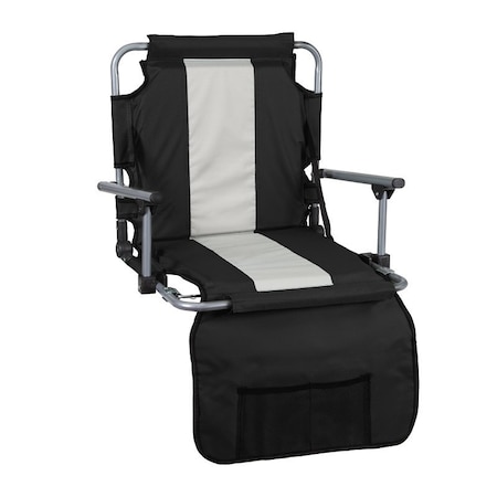 Stansport Stadium Folding Seat Chair with Arms, 17 in W, 5-1/2 in D, 17 in H, Steel Frame G-8-20