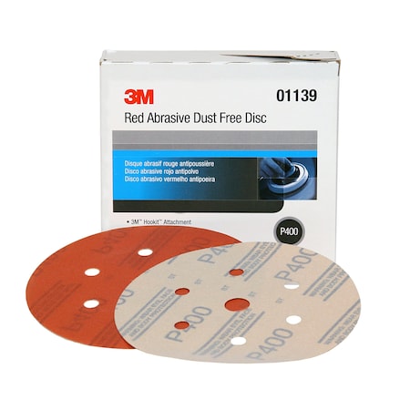 3M 3M Red Abrasive Disc Dust Free, 01139, 6 in, P400, 50 discs per carton, 6PK 316U