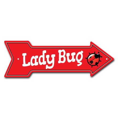 Signmission Ladybug Arrow Sign Funny Home Decor 18in Wide P-ARROW-999784