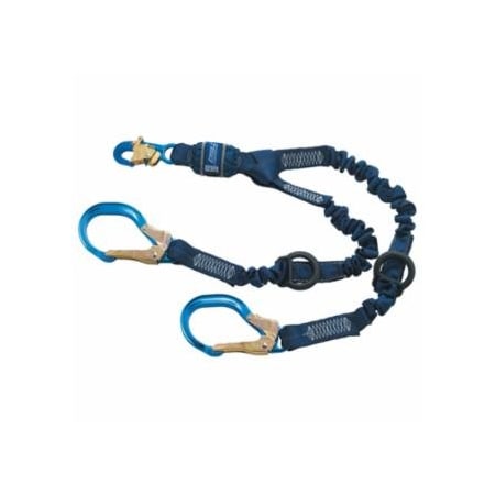 Dbi-Sala Force2, Elastic Tie-Off Shock Absorbing Lanyard, 6 ft, Rebar Hook Top Connection, Snap Hook 098-1246032