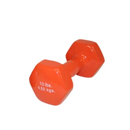 Cando International 10 lbs Vinyl Coated Dumbbell, Orange CanDo-10-0559-1