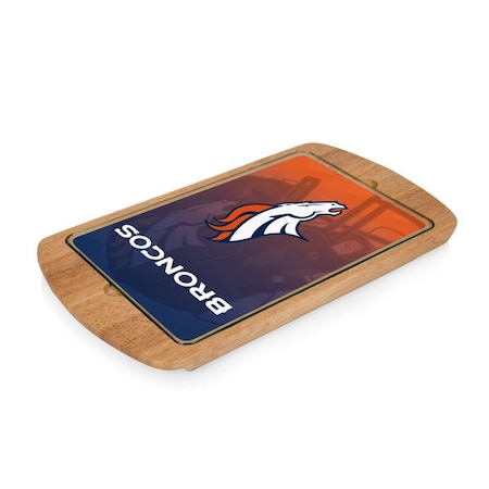 Picnic Time Family Of Brands NFL Denver Broncos - Billboard Glass Top Serving Tray 911-01-505-104-2