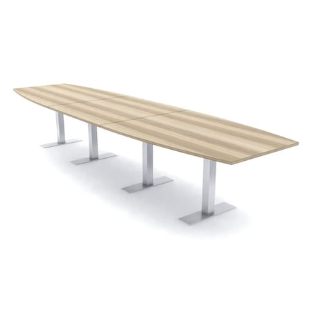 Skutchi Designs 16ft Boat Conference Table With Power | Harmony Series | 16 Person Meeting Room Table HAR-BOT-48X192-T-K525-NA