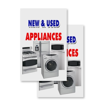 Signmission New & Used Appliances, Vinyl Decals Only 24 Inch x 36 Inch, Vinyl Decal, 2PK DSB-2436-2PACK-New & Used Appliances