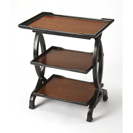 Homeroots 29" Cherry Manufactured Wood Rectangular End Table With Two Shelves 488887