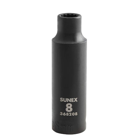 Sunex 3/8 in Drive 8Mm 12-Point Deep Impact Socket 368208