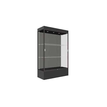 Ghent Lighted Floor Display Case 48x76x20, 12" Base, Bronze 94LFSL-BZ-BLK