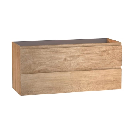Homeroots 40" Oak Wood Freestanding Bathroom Vanity With White Sink And Two Drawers 627495