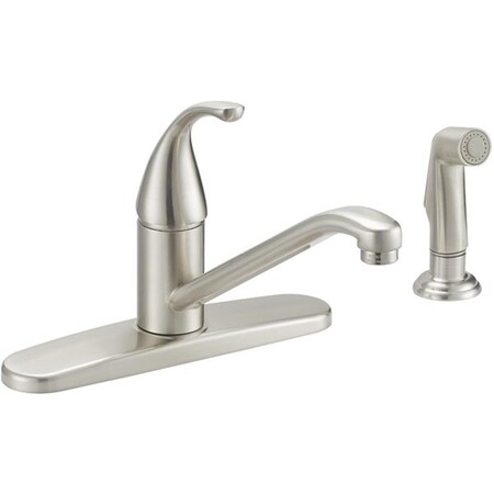Ldr Industries 015 12405SS Single Handle Kitchen Faucet with Spray, Stainless Steel 180478463