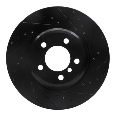Dynamic Friction Co DFC Brake Rotor - Drilled and Slotted - Black 633-31058R