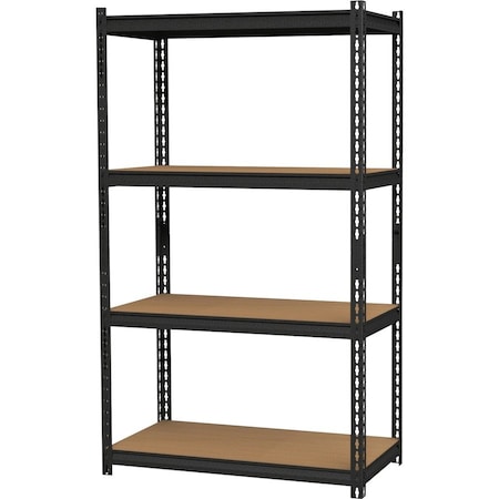 Iron Horse 2300 Riveted Steel Shelving 4-Shelf Unit, 18D x 36W x 60H, Black 20991