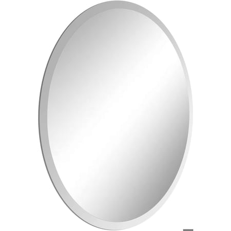 Fab Glass And Mirror Medium Oval Hooks Mirror (39in. H x 22in. W), Tempered, Glass, Wall Mirror, Safety Backing 799456351803