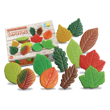 Yellow Door Sensory Play Stones, Leaves, 12-Piece Set YD1218