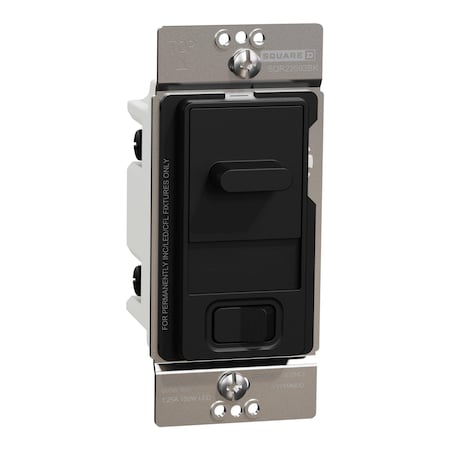 Square D Dimmer, X Series, Slide, 500 W, Single Pole SQR22603BK