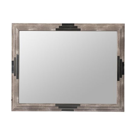 Homeroots 28" Gray Framed Accent Mirror 485022