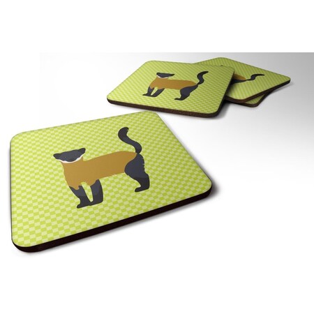 Carolines Treasures Yellow-Throated Marten Green Foam Coaster, Set of 4 BB7700FC