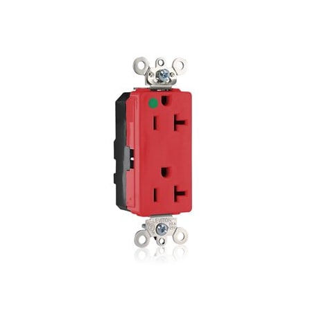 Leviton Illuminated Decora Receptacle, 20 Amp, 125 Volt M1636-ILR