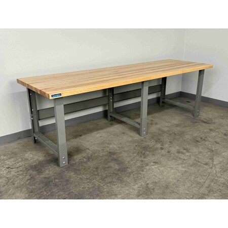 Stackbin Bolted Workbenches, 96"W, Adj. H, 3500lb M9636-3505-BG