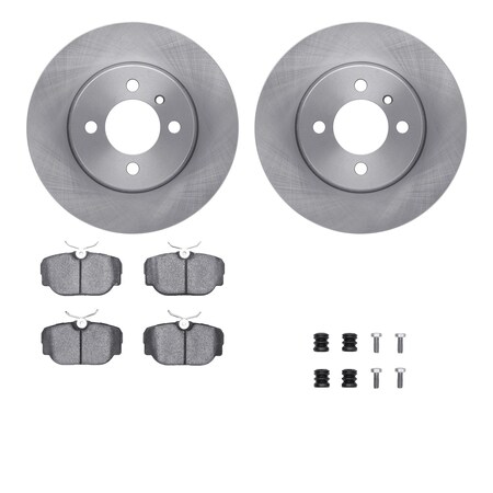 Dynamic Friction Co DFC Rotors with EURO 5000 Ceramic Brake Pads includes Hardware 6612-31035