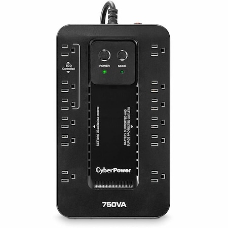 Cyberpower UPS System, 750VA, Standby, Out: 120V AC In: 120V AC EC750GTAA