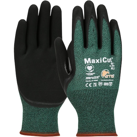 Atg Seamless Knit A2 Engineered Yarn Glove with Nitrile Coated MicroFoam Grip on Palm & Fingers, 12PK 9423