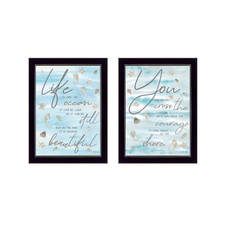 Homeroots Set Of Two Life Is Black Framed Print Wall Art, 2PK 407938