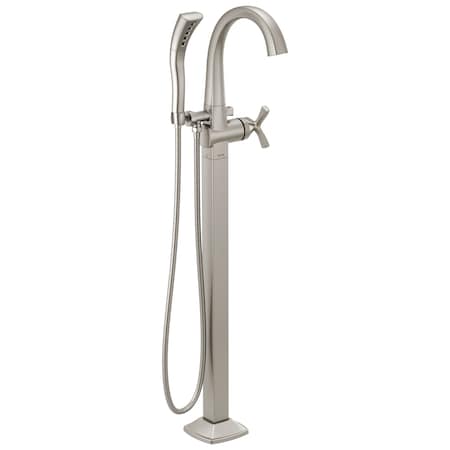 Delta Stryke Floor Mount Tub Filler Trim, 12.47 in, Lumicoat Stainless T47776-SS-PR-FL
