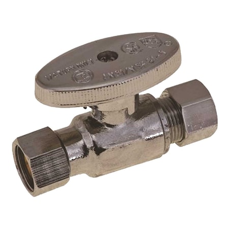 Durapro Quarter Turn Replacement Stop, 3/8 in. Female Compression x 3/8 in. Compression, Lead Free Chrome NLT1331SRRT