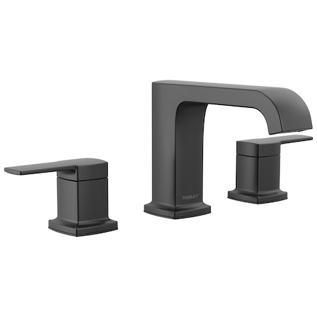 Peerless Ezra Widespread Curved Spout Lavatory Faucet  In Matte Black P3573LF-BL