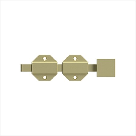 Deltana 6 Modern Heavy Duty Surface Bolt; Unlacquered Bright Brass Finish 6SBM3-UNL