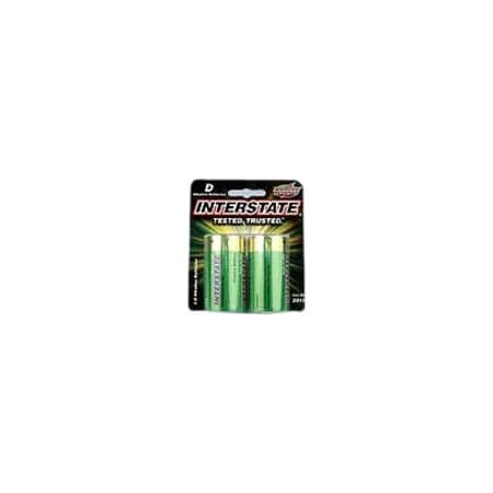 Interstate Batteries Alkaline Battery, D 1.5 V DC 2 PK DRY0020