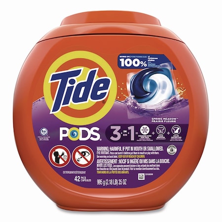 Tide PODS Laundry Detergent, Spring Meadow Scent, 35 oz Tub, 42 Pods/Tub 9924