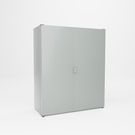 Pucel Pocket Door Bin Cabinet No Adjustable Shelves, 60 in W x 72 in H x 24 in D, Gray PDBC-6072-00-227