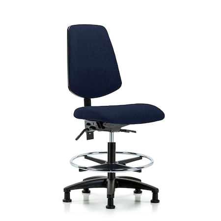 Blue Ridge Ergonomics Fab Med Bench Chair, Bk, CF, Glds, Navy, No Arms, 22" to 29" Height, Dark Blue BR-FMBCH-MB-RG-T1-A0-CF-RG-F45