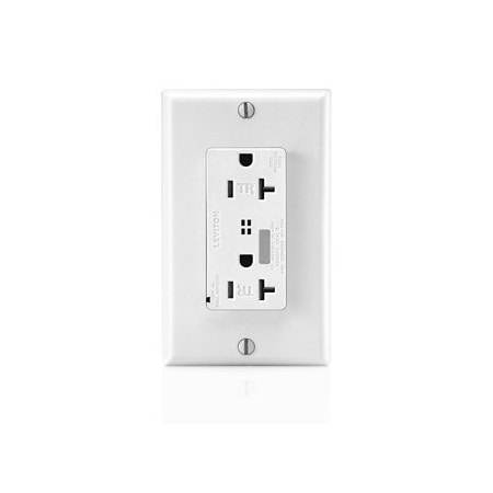 Leviton Surge Protector Receptacle, 20 Amp, 125 Volt, 5-20R NEMA, White T7380-W