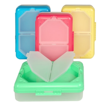 C-Line Products Storage Box, 3 Compartments, Assorted Colors 48500