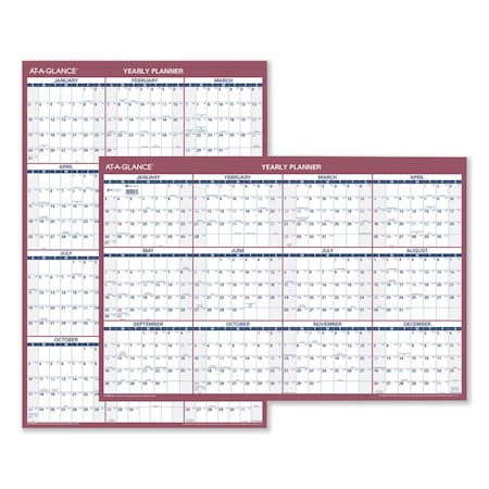 At-A-Glance Vertical/Horizontal Wall Calendar, 24 x 36, White/Blue/Red Sheets, 12-Month (Jan to Dec): 2025 PM212-28