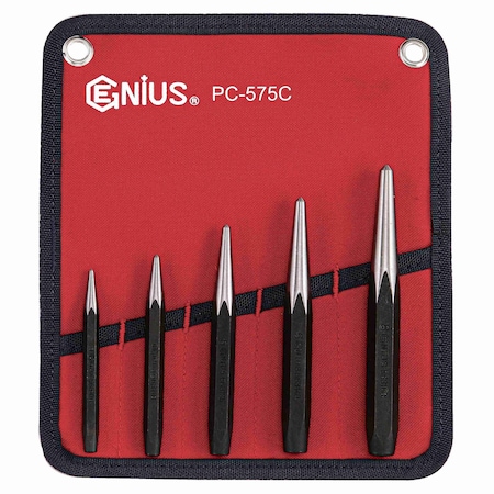 Genius Tools 5PC Center Punch Set PC-575C