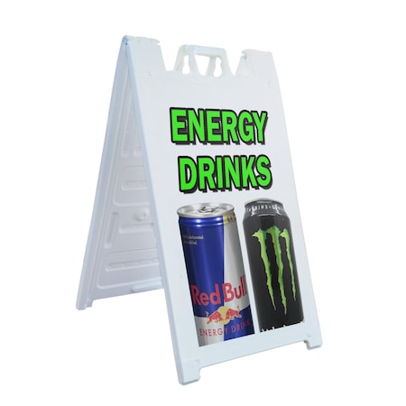 Signmission Energy Drinks, A-Frame & 2 Decals Installed, Heavy-Duty Plastic Frame SBHD-D-2436-Energy Drinks
