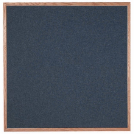 Aarco Designer Fabric Bulletin Board w/ an Oak Frame, Frame: Clear Lacquer, Board: Black 48''Hx48''W OF4848028