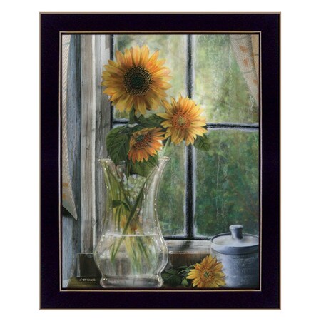 Homeroots Morning Flower 1 Black Framed Print Wall Art 404897