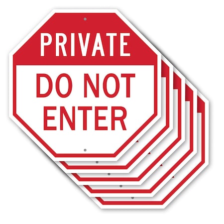 Signmission Private Do Not Enter, 10 inch X 10 inch, Aluminum Metal Signs, 5PK OC-A-5Pack-10-137