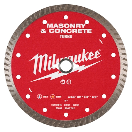 Milwaukee Tool 7" Turbo Masonry & Concrete Diamond Blade 49-93-9407